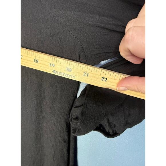 Boho Top Women's Size 22/24 Embroidered Black Shirt Oversized Vacation Cruise - Picture 7 of 8